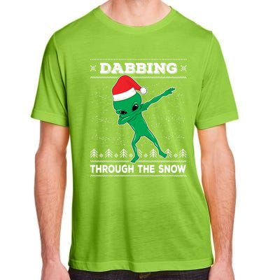 Dabbing Through The Snow Alien Santa Ugly Christmas Sweater Gift Adult ChromaSoft Performance T-Shirt