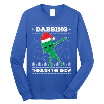 Dabbing Through The Snow Alien Santa Ugly Christmas Sweater Gift Long Sleeve Shirt