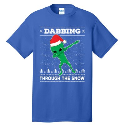 Dabbing Through The Snow Alien Santa Ugly Christmas Sweater Gift Tall T-Shirt