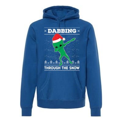 Dabbing Through The Snow Alien Santa Ugly Christmas Sweater Gift Premium Hoodie