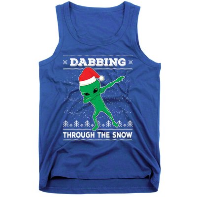 Dabbing Through The Snow Alien Santa Ugly Christmas Sweater Gift Tank Top