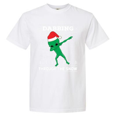 Dabbing Through The Snow Alien Santa Ugly Christmas Sweater Gift Garment-Dyed Heavyweight T-Shirt