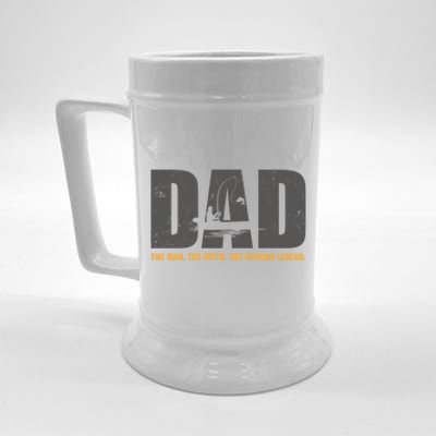 Dad The The Myth The Fishing Legend Funny Gift Beer Stein