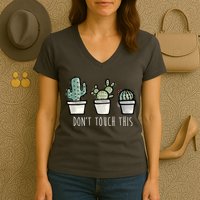 Don't Touch This Funny Cactus Women's V-Neck T-Shirt