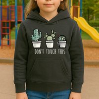Don't Touch This Funny Cactus Kids Hoodie