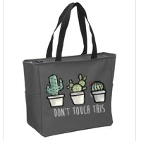 Don't Touch This Funny Cactus Zip Tote Bag