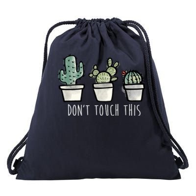 Don't Touch This Funny Cactus Drawstring Bag