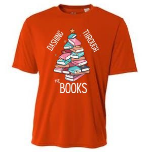 Dashing Through The Books Lover Christmas Tree Xmas Bookish Gift Cooling Performance Crew T-Shirt