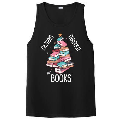 Dashing Through The Books Lover Christmas Tree Xmas Bookish Gift PosiCharge Competitor Tank