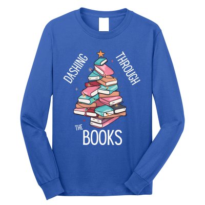 Dashing Through The Books Lover Christmas Tree Xmas Bookish Gift Long Sleeve Shirt