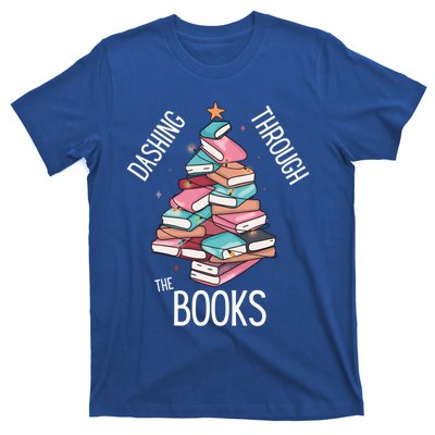 Dashing Through The Books Lover Christmas Tree Xmas Bookish Gift T-Shirt