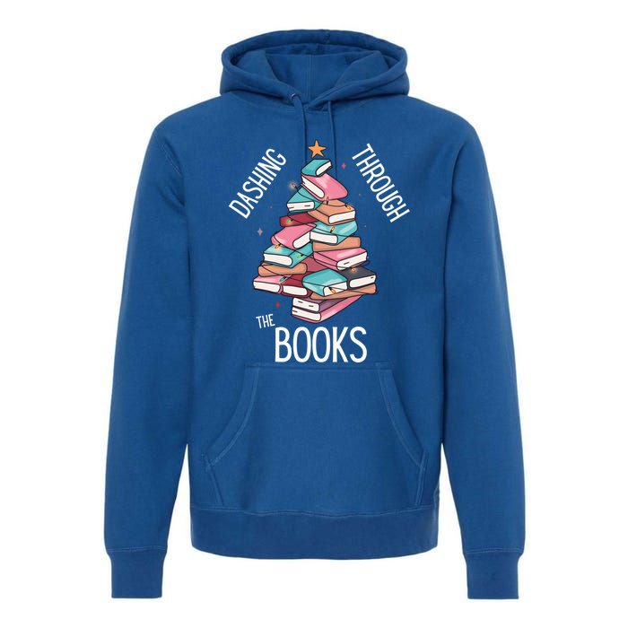 Dashing Through The Books Lover Christmas Tree Xmas Bookish Gift Premium Hoodie