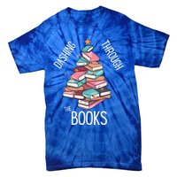 Dashing Through The Books Lover Christmas Tree Xmas Bookish Gift Tie-Dye T-Shirt