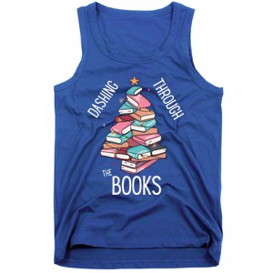 Dashing Through The Books Lover Christmas Tree Xmas Bookish Gift Tank Top