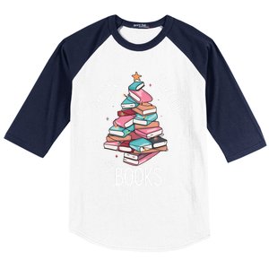 Dashing Through The Books Lover Christmas Tree Xmas Bookish Gift Baseball Sleeve Shirt