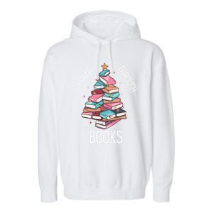 Dashing Through The Books Lover Christmas Tree Xmas Bookish Gift Garment-Dyed Fleece Hoodie