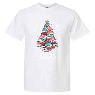 Dashing Through The Books Lover Christmas Tree Xmas Bookish Gift Garment-Dyed Heavyweight T-Shirt