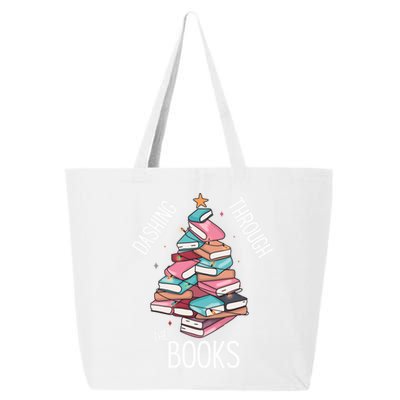 Dashing Through The Books Lover Christmas Tree Xmas Bookish Gift 25L Jumbo Tote