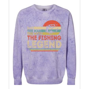 Dad The The Myth The Fishing Legend Cool Gift Colorblast Crewneck Sweatshirt