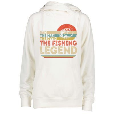 Dad The The Myth The Fishing Legend Cool Gift Womens Funnel Neck Pullover Hood