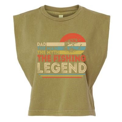 Dad The The Myth The Fishing Legend Cool Gift Garment-Dyed Women's Muscle Tee