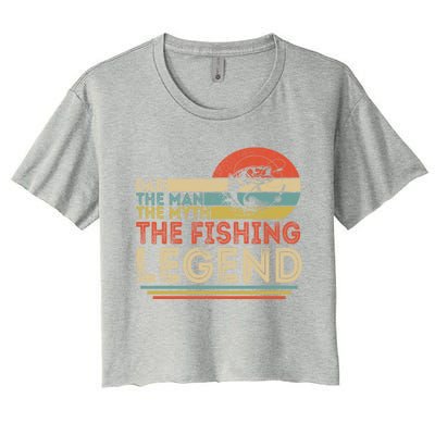 Dad The The Myth The Fishing Legend Cool Gift Women's Crop Top Tee