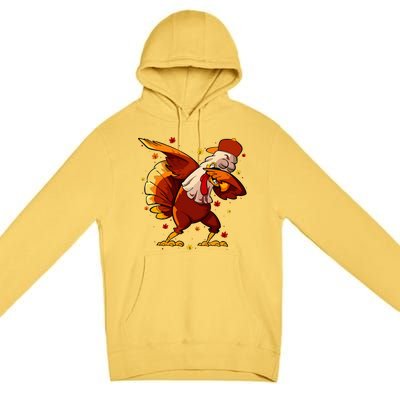 Dabbing Turkey Thanksgiving Day Pilgrim Funny Dab Premium Pullover Hoodie