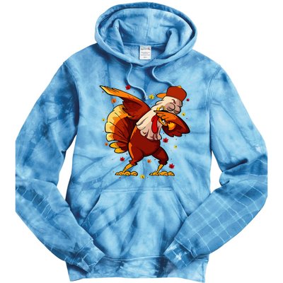 Dabbing Turkey Thanksgiving Day Pilgrim Funny Dab Tie Dye Hoodie