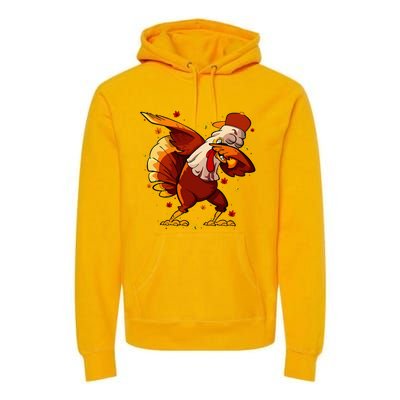 Dabbing Turkey Thanksgiving Day Pilgrim Funny Dab Premium Hoodie