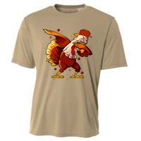 Dabbing Turkey Thanksgiving Day Pilgrim Funny Dab Cooling Performance Crew T-Shirt