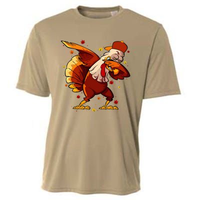 Dabbing Turkey Thanksgiving Day Pilgrim Funny Dab Cooling Performance Crew T-Shirt