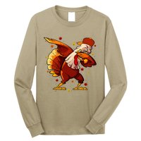 Dabbing Turkey Thanksgiving Day Pilgrim Funny Dab Long Sleeve Shirt