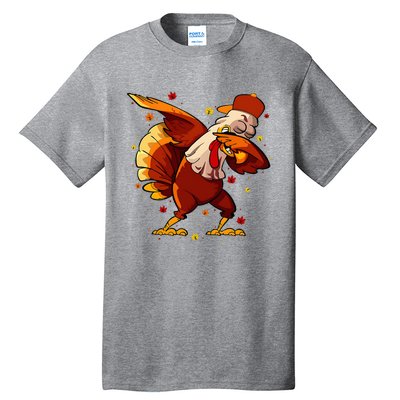 Dabbing Turkey Thanksgiving Day Pilgrim Funny Dab Tall T-Shirt