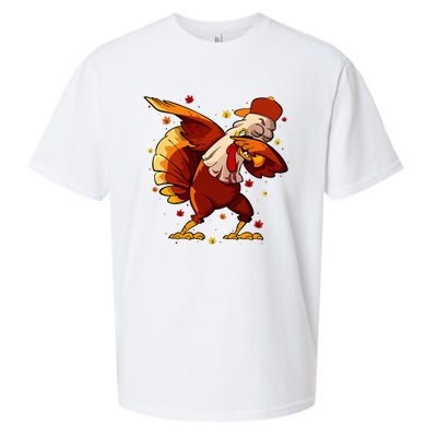 Dabbing Turkey Thanksgiving Day Pilgrim Funny Dab Sueded Cloud Jersey T-Shirt