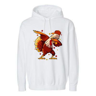 Dabbing Turkey Thanksgiving Day Pilgrim Funny Dab Garment-Dyed Fleece Hoodie