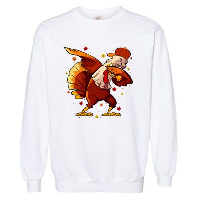 Dabbing Turkey Thanksgiving Day Pilgrim Funny Dab Garment-Dyed Sweatshirt