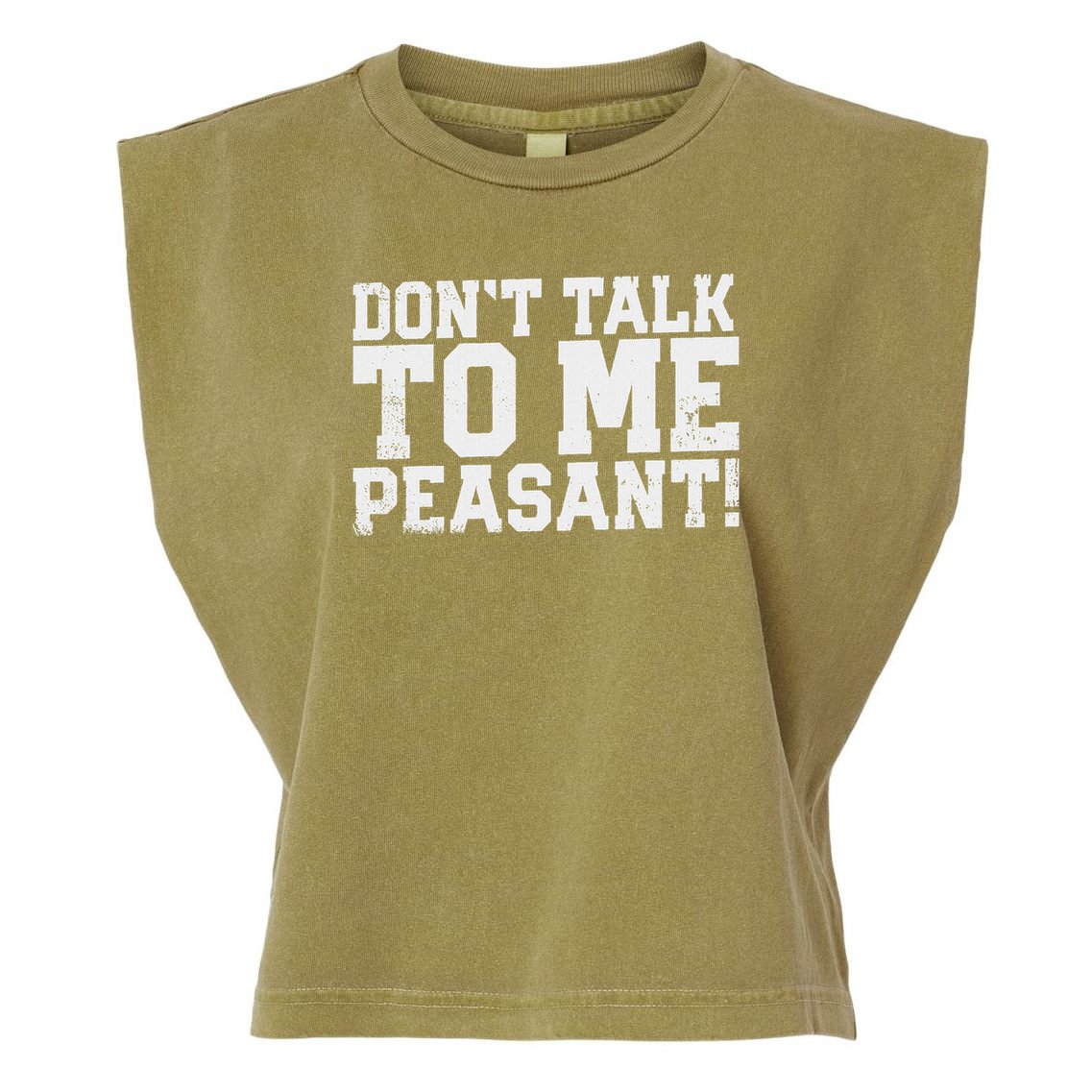 Don't Talk To Me Peasant Funny Introver Garment-Dyed Women's Muscle Tee