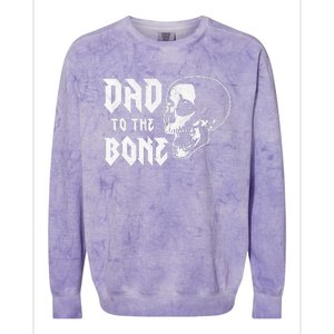 Dad To The Bone Funny Dad Joke Skull Fathers day Halloween Colorblast Crewneck Sweatshirt