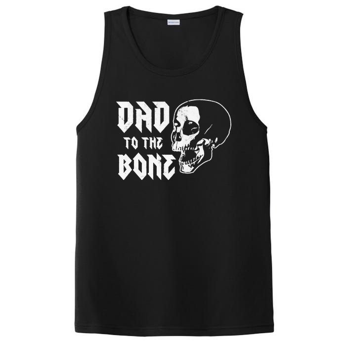 Dad To The Bone Funny Dad Joke Skull Fathers day Halloween PosiCharge Competitor Tank