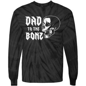 Dad To The Bone Funny Dad Joke Skull Fathers day Halloween Tie-Dye Long Sleeve Shirt