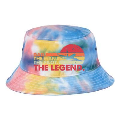 Dad The The Pilot The Legend Aviator Father Gift Tie Dye Newport Bucket Hat