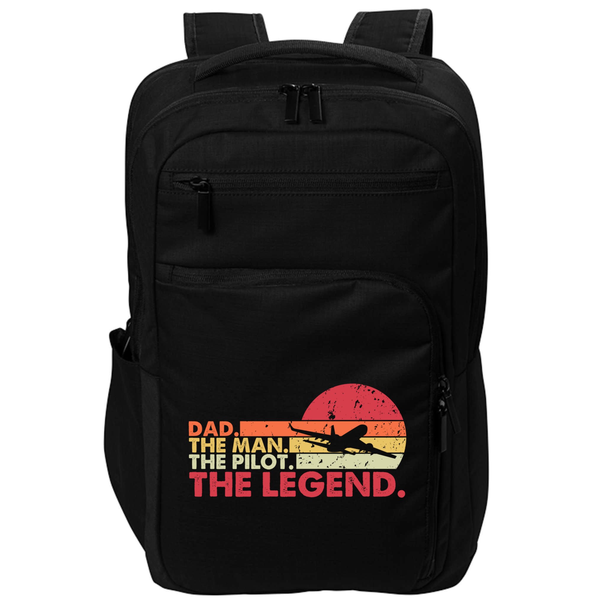 Dad The The Pilot The Legend Aviator Father Gift Impact Tech Backpack