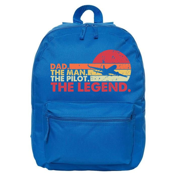 Dad The The Pilot The Legend Aviator Father Gift 16 in Basic Backpack