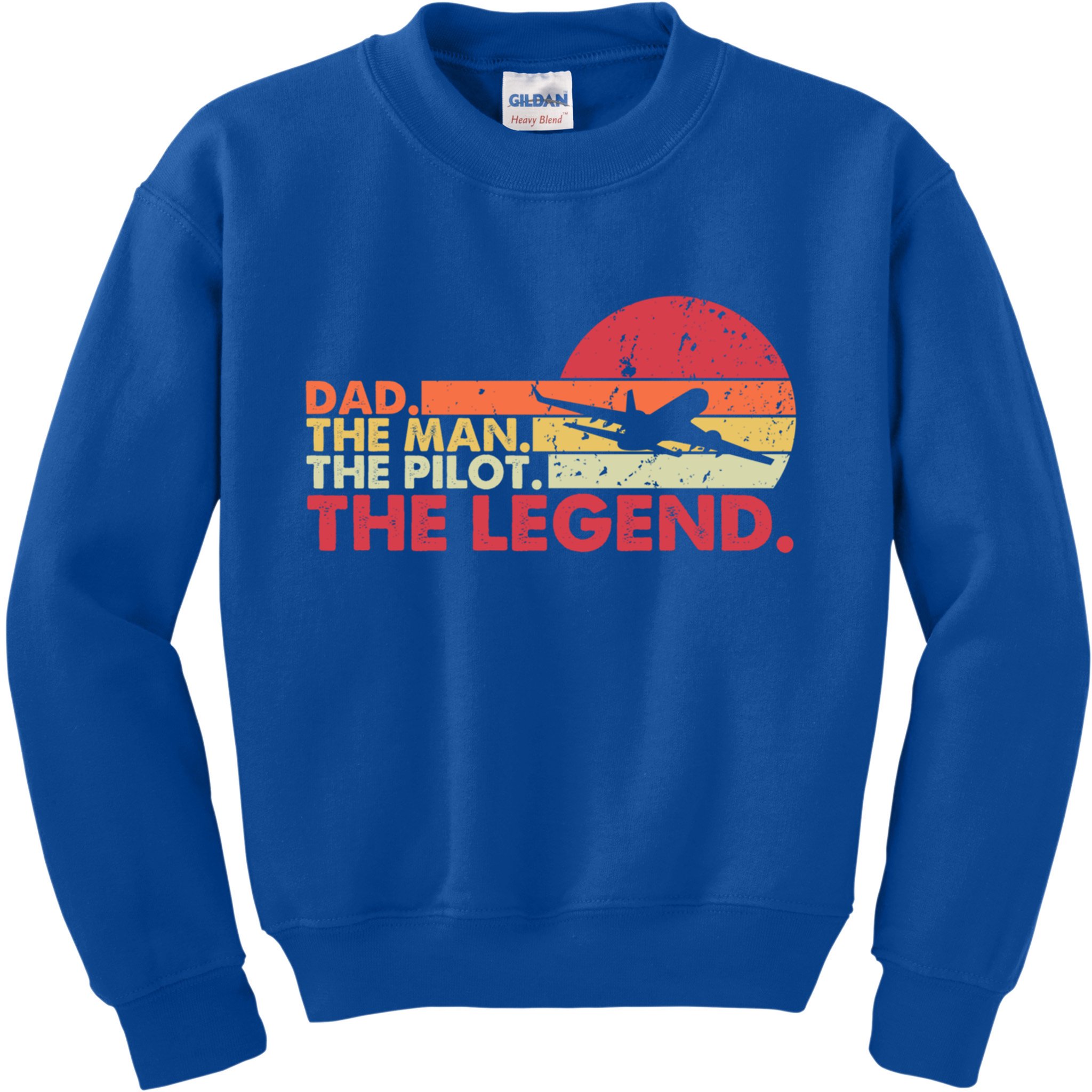 Dad The The Pilot The Legend Aviator Father Gift Kids Sweatshirt