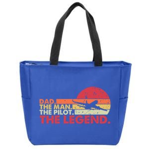 Dad The The Pilot The Legend Aviator Father Gift Zip Tote Bag