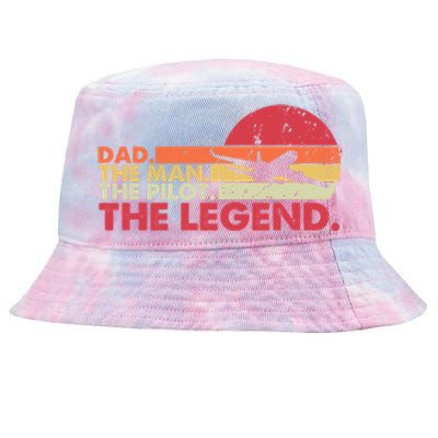 Dad The The Pilot The Legend Aviator Father Gift Tie-Dyed Bucket Hat