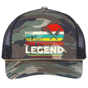 Dad The The Myth The Cooking Legend Gift Retro Rope Trucker Hat Cap