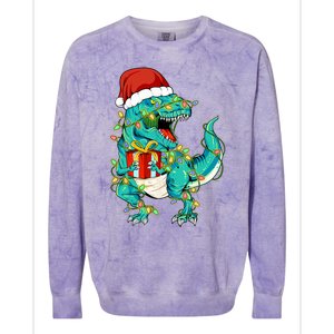 Dinosaur Trex Tree Christmas Sweater Xmas Pet Dino Trex Gift Colorblast Crewneck Sweatshirt