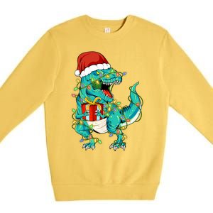 Dinosaur Trex Tree Christmas Sweater Xmas Pet Dino Trex Gift Premium Crewneck Sweatshirt