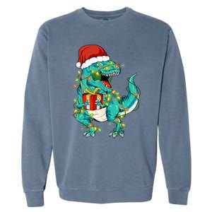 Dinosaur Trex Tree Christmas Sweater Xmas Pet Dino Trex Gift Garment-Dyed Sweatshirt